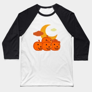 Moon Pumpkin Baseball T-Shirt